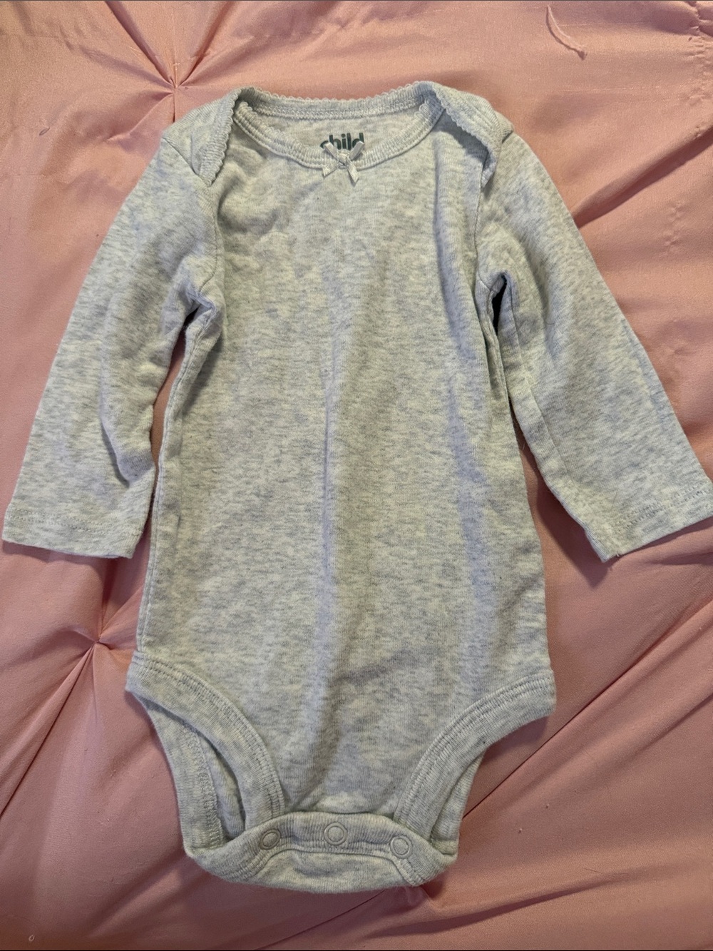 child of mine Heather Gray Long-Sleeve Baby Onesie